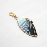 Ombre Teal Enamel Wing Charm