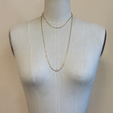 Long Single Teensy Baroque Pearl Mini Rectangle Chain