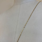 Long Single Teensy Baroque Pearl Mini Rectangle Chain
