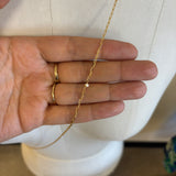 Long Single Teensy Baroque Pearl Mini Rectangle Chain