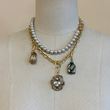 Plaza Long Natural Light Gray Pearl Chain Necklace Base
