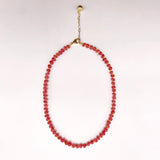 The Althea Strawberry Quartz Silk Knotted Necklace