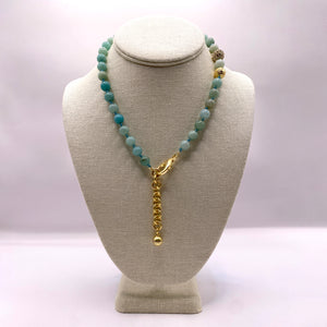 The Hera Aventurine Golden Crystal Ball Necklace