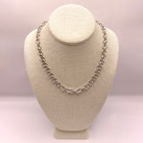 Plaza Round Link Matte Silver Short Necklace