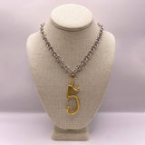 Plaza Round Link Matte Silver Short Necklace