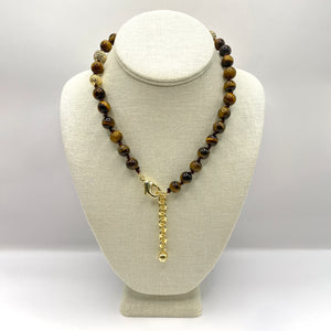 The Hera Tigers Eye Crystal Ball Necklace