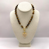 The Hera Tigers Eye Crystal Ball Necklace