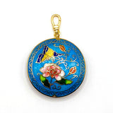 Vintage Vibrant Blue Cloisonné Disc Spring Awakening Charm