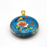 Vintage Vibrant Blue Cloisonné Disc Spring Awakening Charm
