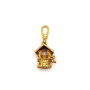 Vintage 1950's Wishing Well Goldplated Brass Whimsy Charm