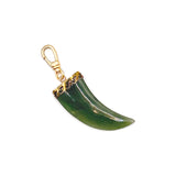 Vintage Spinach Jade Talon in Gold Vermeil Wave Setting Cap Charm