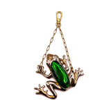 Vintage Enamelled Vibrant Green Froggy Charm