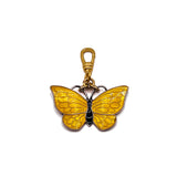Vintage 1940's Danish Modern Sterling Silver Yellow Cloisonné Enamel Butterfly Charm