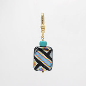 Vintage Iridescent Czech Glass Geometric Charm
