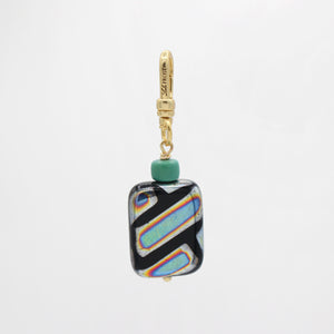 Vintage Iridescent Czech Glass Geometric Charm