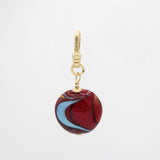 Vintage Fiery Swirled Red and Blue Czech Art Glass Charm