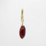 Vintage Fiery Swirled Red and Blue Czech Art Glass Charm