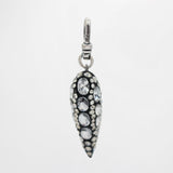 Archival Powder Coated Black Crystal Teardrop Charm
