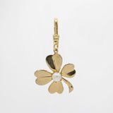 Vintage Glass Pearl and Gold Plated Four Leaf Clover