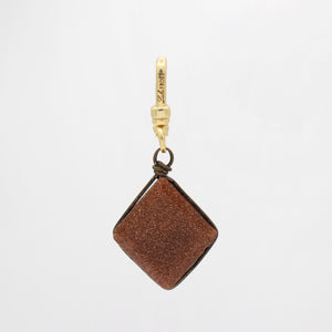 Vintage Diamond Shaped Goldstone Charm