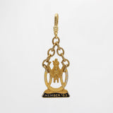 Vintage Equestrian Club Enamel and Gold Plated Brass Charm