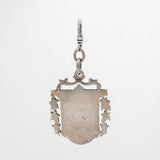 Antique Victorian Sterling Silver Ivy-Leaf Framed Crest Albert Fob Charm