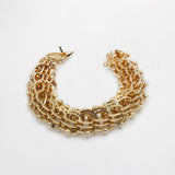 Vintage Interlocking Chunky Gold Plated Charm Style Bracelet