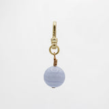 Vintage Blue Lace Agate Crystal Globe Wire Wrapped Cori Charm