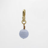 Vintage Blue Lace Agate Crystal Globe Wire Wrapped Cori Charm