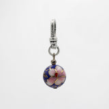 Cherry Blossom Blooms on Cobalt Cloisonné Orb Charm