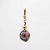Earth Day Vintage Cobalt And Pink Peony Cloisonné Orb Charm