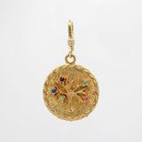 Vintage 1950's Goldfilled Tree of Life Gemstone Medallion Charm