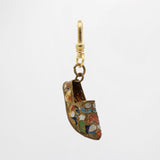 Antique Victorian Cloisonné Enamel Brass Slipper Upon Earth Charm