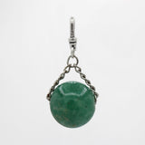 Handcarved Chunky Jade Orb Suspended on Chain Rock of Ages Charm