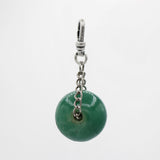 Handcarved Chunky Jade Orb Suspended on Chain Rock of Ages Charm