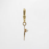 Vintage 1940's 14 Karat Gold and Natural Pink Pearl Bird Aflight Charm