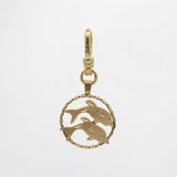 Vintage 1970's 10 Karat Goldfill Double Diving Dolphins Charm