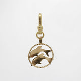 Vintage 1970's 10 Karat Goldfill Double Diving Dolphins Charm
