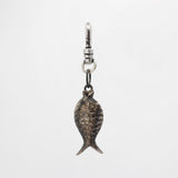 Vintage 1930's Hand-Detailed Sterling Silver Patina Fish for Luck Charm