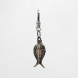 Vintage 1930's Hand-Detailed Sterling Silver Patina Fish for Luck Charm