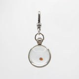 Vintage 1940's Classic Silverplated Mustard Seed of Faith Glass Orb Charm