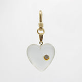 Vintage 1950's Matte Finish Translucent Clear Jelly Heart Charm