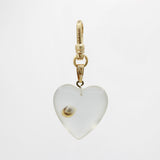 Vintage 1950's Matte Finish Translucent Clear Jelly Heart Charm