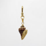 Vintage 1960's Gilt Miniature Conch-esque Natural Shell Beach Please Charm