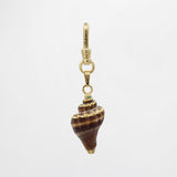 Vintage 1960's Gilt Miniature Conch-esque Natural Shell Beach Please Charm