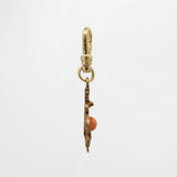 Vintage Filagree 10 Karat Gold Wire Natural C0ral Button Mariana Charm