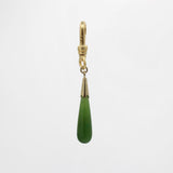 Vintage Handcarved Jade Teardrop with Goldfilled Cap Letta Charm