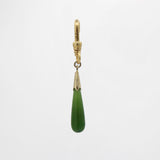 Vintage Handcarved Jade Teardrop with Goldfilled Cap Letta Charm