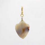 Antique Well-Worn Handcarved Scottish Agate Shield Crest Charm