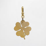 Positive Outcomes 10K Vintage Golden Four Leaf Clover Pendant Charm